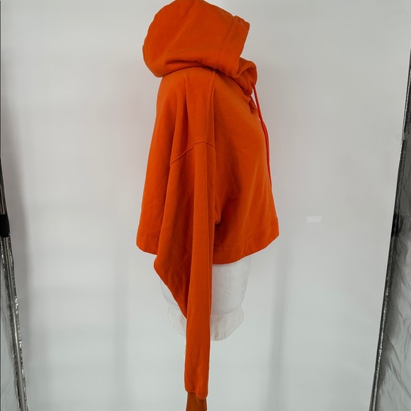 ALO Yoga Bold Orange Hoodie  Drawstring Crop Jumper Pullover Sweater Size S - Picture 5 of 11